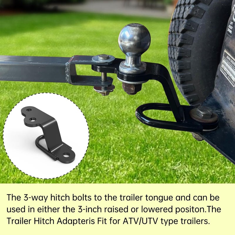 YanTuo ATV/UTV Three-Way Hitch, Heavy Duty Universal ATV Hitch Attachments, Trailer Hitch Adapter - Image 4